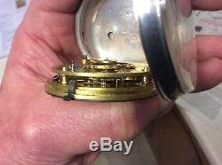 Silver English Fusee Lever Pocket Watch 1898, Working Perfectly