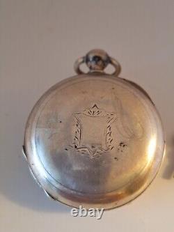 Silver Inkwell And Watch Holder(Birmingham 1928)illinois Watch Co(G. W. O)