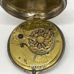 Silver Pocket Watch Verge Fusee Movement 1826