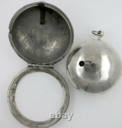 Silver pair cases, verge calendar pocket watch, champleve dial London, c1700