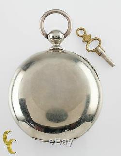 Silverine Antique Elgin Open Face Pocket Watch Gr 97 Size 18 7 Jewel