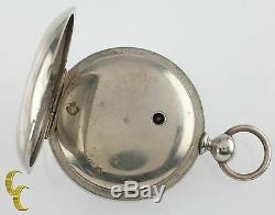 Silverine Antique Elgin Open Face Pocket Watch Gr 97 Size 18 7 Jewel
