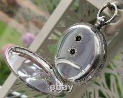 Simply beautiful antique ladies silver fob pocket watch