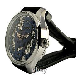 Skeleton marriage wristwatch with luxury vintage swiss pocket watch movement