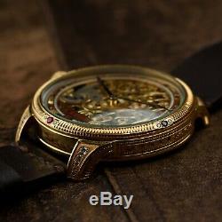 Skeleton men watches, antique pocket watch, handcrafted watch, vintage style watch