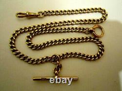 Solid 9ct Gold Albert / Pocket Watch Chain 17 Inch+ All links Stamped 33 Gram