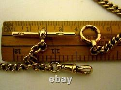 Solid 9ct Gold Albert / Pocket Watch Chain 17 Inch+ All links Stamped 33 Gram