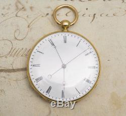 Solid Gold INDEPENDENT JUMP SECOND TWO TRAIN Antique Pocket Watch By PERRELET