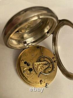 Solid Silver Antique Fusee Pocket Watch Working