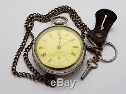 Solid Silver Cased Pocket Watch W. E. Watts Mens Edwardian Rare