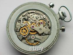 Soviet MOLNIJA Military pocket watch chronograph 3017. Vintage patina @ dial