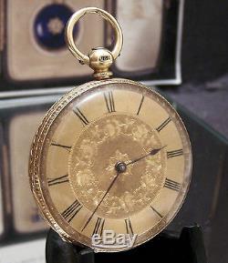 Stauffer Antique Vintage C1895 Solid 18k Gold Mans Vest Pocket Watch Serviced