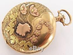Stunning Antique 14k Gold Tri-coloured Diamond Encrusted Pocket Watch Case
