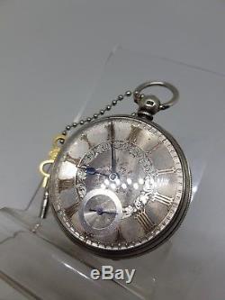 Stunning Antique silver gents fusee LONDON pocket watch 1868 working ref131