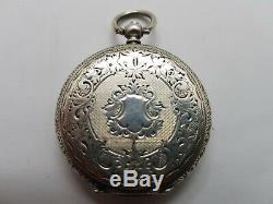 Stunning Edwardian Silver Fob Watch Mounted In Olive Wood Holder F. W. Order