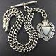 Stunning Heavy Antique Solid Silver Double Albert Pocket Watch Chain Chester