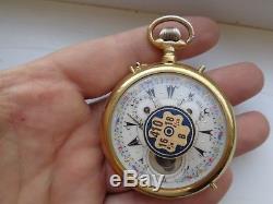 Super Rare Antique Ottoman Turkish Moonphase Calendar Pocket Watch