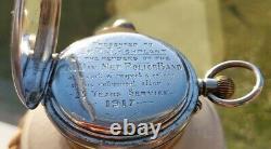 Super antique silver WW1 era Longines pocket watch. Met Police connection