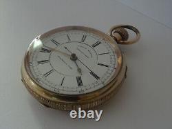 Superb 14ct Gold Filled, Centre Seconds Chronograph Pocket Watch, Greenwich Time