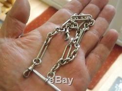 Superb Antique Sterling Silver Double Albert Pocket Watch Chain