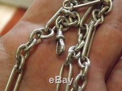 Superb Antique Sterling Silver Double Albert Pocket Watch Chain