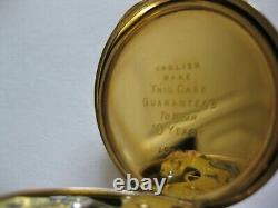 Superb Antique/vintage Gold Plated Ewc Pocket Watch In Bronze Display Holder