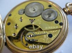 Superb Antique/vintage Gold Plated Ewc Pocket Watch In Bronze Display Holder