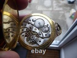Superb Cal 522 Vintage Gold Plated Pocket Watch Working With Case C 1936