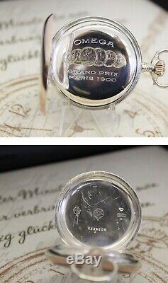 Superb Solid Silver Omega Antique 15 Jewel Pocket Watch In Working Order