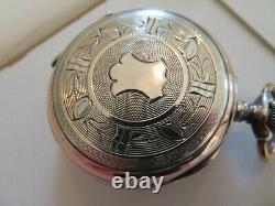 Superb Swiss 2 Tone Solid Silver Case Multi Functional Pocket Watch Working