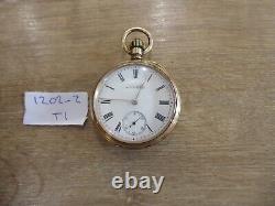 Superb Waltham Antique Gold Plated Gents Pocket Watch 20ys 2 Plates Plating