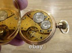 Superb Waltham Antique Gold Plated Gents Pocket Watch 20ys 2 Plates Plating