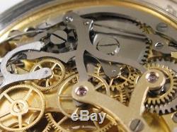 Superbe montre en argent chronographe chrono Antique chronograph pocket watch