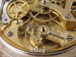 Superbe montre en argent chronographe chrono Antique chronograph pocket watch