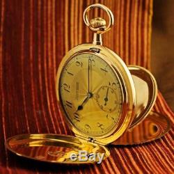 Swiss Original Ulysse Nardin Heavy 18k Solid Gold Antique Hunter Pocket Watch