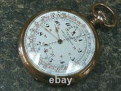 Swiss made vintage chronograph pocket watch, tachymeter scale