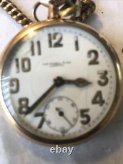 Thomas russel Liverpool, large gold military pocket watch & albert chain. Working
