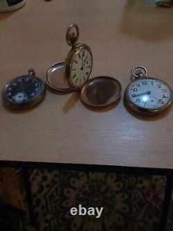 Three Antique Watches, Two G. S. T. P. WwII One FLEURIER 40H, One Double Hunter