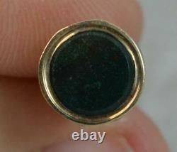 Tiny Georgian 9ct Gold Pocket Watch Fob Seal with Bloodstone t0613