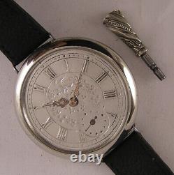 UNIQUE HAND MADE SILVER DIAL 150 Years Old Swiss Wrist Watch Perfect Serviced
