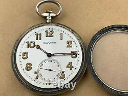 Ulysse Nardin USA Corps Of Engineers 0.800 Silver Antique Pocket Watch #9501