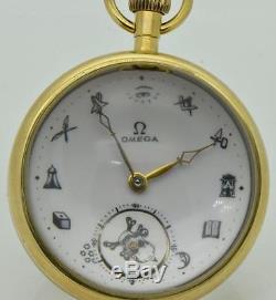 Unique antique Omega CHRONOMETER Memento Mori Masonic Skull ball watch. Automaton
