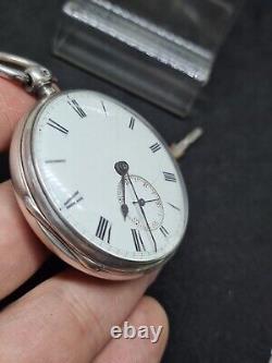 Unusual antique solid silver gents J. Wilkinson pocket watch 1874 WithO ref2737