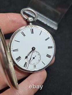 Unusual antique solid silver gents J. Wilkinson pocket watch 1874 WithO ref2737