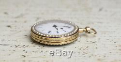VERGE FUSEE Experimental REPEATER GOLD & ENAMEL Antique Repeating Pocket Watch