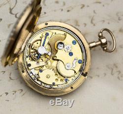 VERGE FUSEE Experimental REPEATER GOLD & ENAMEL Antique Repeating Pocket Watch