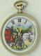 Very Rare Antique Omega Pocket Watch. Automaton Carriage Fancy Enamel Dial
