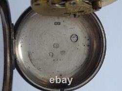 VICTORIAN GENTLEMAN'S ANTIQUE SILVER FUSEE POCKET WATCH, IMPROVED PATENT, c1891