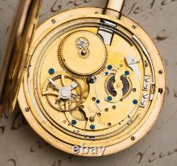 VIRGULE Escapement REPEATER Antique 18k Gold Pocket Watch by Dubois et Fils