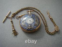 Verge Fusee 18K Solid Gold Quarter Repeating Pocket Watch Automaton Jacquemart